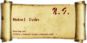 Nebel Iván névjegykártya